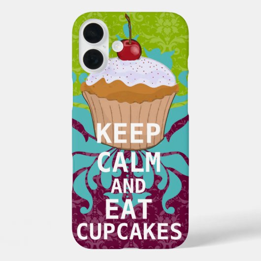 BEHALT CALM UND isst Cupcakes-Change-Pflaume in be Case-Mate iPhone Hülle (Rückseite)