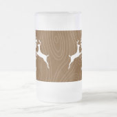 BEHALT CALM und JAGD auf zwei tanzenden Hirschkörn Mattglas Bierglas (Mittel)