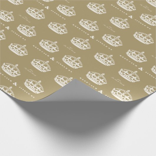 Behalt Calm und Jingle auf Royal Crown Funny Holid Geschenkpapier (Ecke)