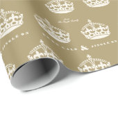 Behalt Calm und Jingle auf Royal Crown Funny Holid Geschenkpapier (Rolleneckpunkt)