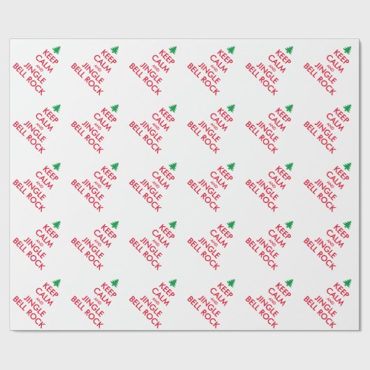 Behalt Calm und Jingle Bell Rock lustige Weihnacht Geschenkpapier (Flach)