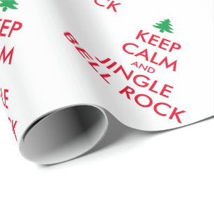 Behalt Calm und Jingle Bell Rock lustige Weihnacht Geschenkpapier
