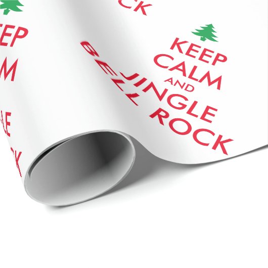 Behalt Calm und Jingle Bell Rock lustige Weihnacht Geschenkpapier (Rolleneckpunkt)