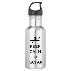 Behalt Calm und Kayak Edelstahlflasche