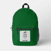 Behalt Calm und Kayak Individuelle Name Dark Green Bedruckter Rucksack (Vorderseite)