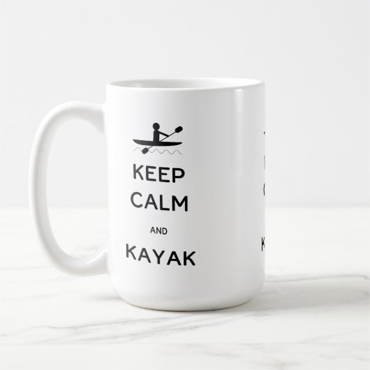 Behalt Calm und Kayak-Kaffee-Tasse Kaffeetasse (Links)
