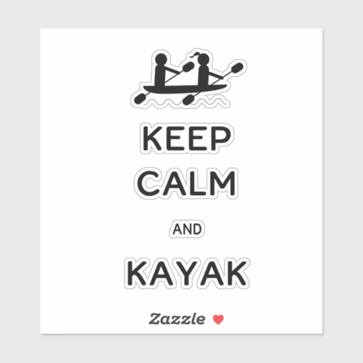 Behalt Calm und Kayak mit mir Aufkleber (Blatt)