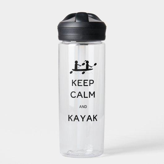 Behalt Calm und Kayak mit mir Trinkflasche (Vorderseite)