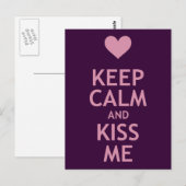 Behalt Calm und Kiss Me Postkarte (Vorne/Hinten)