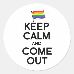 BEHALT CALM UND KOMME raus Runder Aufkleber