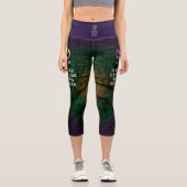 BEHALT CALM und LAISSEZ LES BONS TEMPS ROULER Capri Leggings (Vorderseite)
