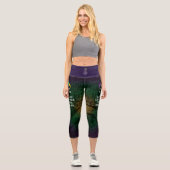 BEHALT CALM und LAISSEZ LES BONS TEMPS ROULER Capri Leggings (Vorderseite)