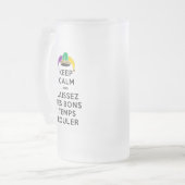 BEHALT CALM und LAISSEZ LES BONS TEMPS ROULER Mattglas Bierglas (Vorderseite Links)
