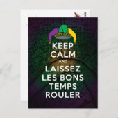 BEHALT CALM und LAISSEZ LES BONS TEMPS ROULER Postkarte (Vorne/Hinten)