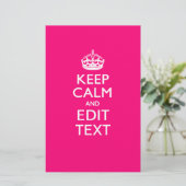 BEHALT CALM und lass deinen Text leicht zeichnen Briefpapier (Stehend Vorderseite)