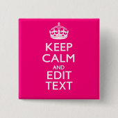 BEHALT CALM und lass deinen Text leicht zeichnen Button (Vorderseite)