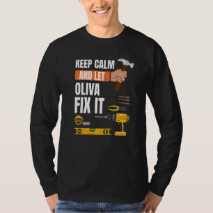 Behalt Calm und Lass Oliva Fix It Handyman Constru T-Shirt