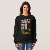 Behalt Calm und Lass Simon Fix It Handyman Constru Sweatshirt (Vorne ganz)