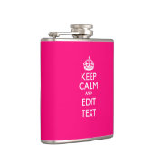 BEHALT CALM UND lasse deinen Text auf PINK Flachmann (Rechts)