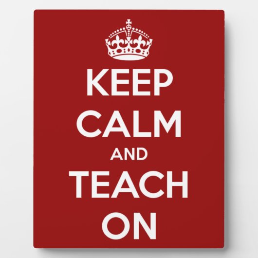 Behalt Calm und lehre auf Red Fotoplatte (Vorderseite)