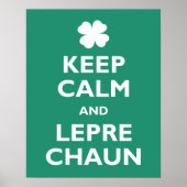 Behalt Calm und Leprechaun Poster (Vorne)
