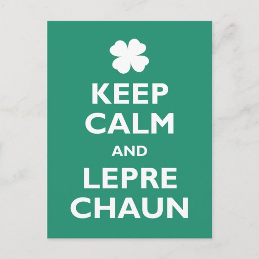 Behalt Calm und Leprechaun Postkarte (Vorderseite)