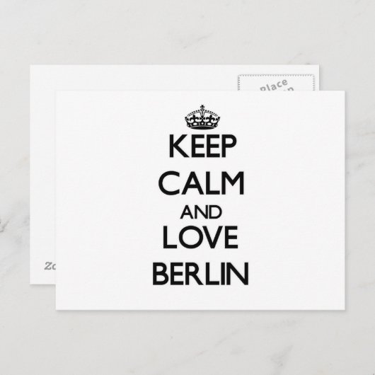 Behalt Calm und Liebe Berlin Postkarte (Vorne/Hinten)