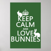Behalt Calm und Liebe Bunnies - alle Farben Poster (Vorne)