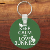 Behalt Calm und Liebe Bunnies - alle Farben Schlüsselanhänger (Vorderseite)