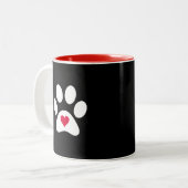 "BEHALT CALM UND LIEBE DEINER TIERE" ZWEI-KAFFEE ZWEIFARBIGE TASSE (Vorderseite Links)