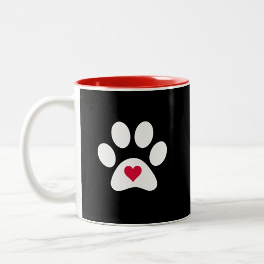 "BEHALT CALM UND LIEBE DEINER TIERE" ZWEI-KAFFEE ZWEIFARBIGE TASSE (Links)