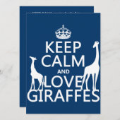 Behalt Calm und Liebe Giraffen - alle Farben Einladung (Vorne/Hinten)