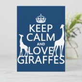 Behalt Calm und Liebe Giraffen - alle Farben Einladung (Stehend Vorderseite)