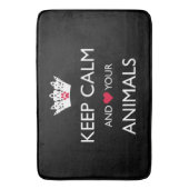 "BEHALT CALM UND LIEBE IHRER TIERE" BADEMATTE (Vorderseite Vertikal)