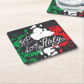 Behalt Calm und Liebe Italien Rechteckiger Pappuntersetzer (angewinkelt)