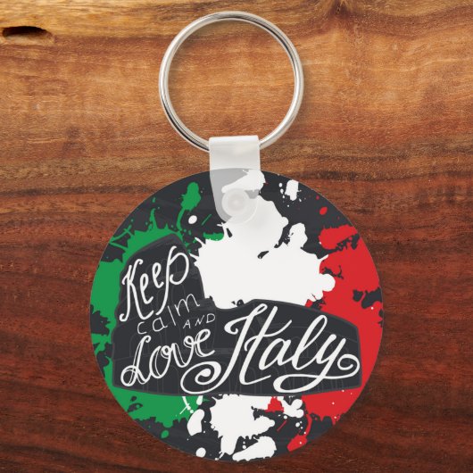 Behalt Calm und Liebe Italien Schlüsselanhänger (Vorderseite)