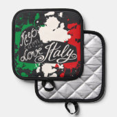 Behalt Calm und Liebe Italien Topflappen (Vorderseite/Rückseite)