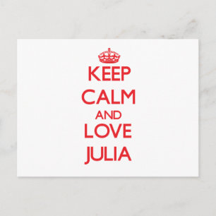 Behalt Calm und Liebe Julia Postkarte