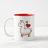 Behalt Calm und Liebe Llamas Zweifarbige Tasse (Links)