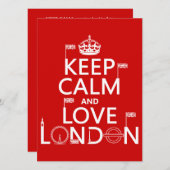 Behalt Calm und Liebe London Einladung (Vorne/Hinten)