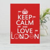 Behalt Calm und Liebe London Einladung (Stehend Vorderseite)