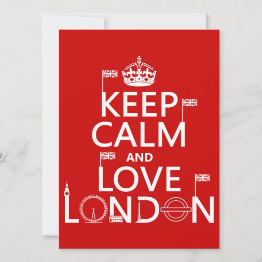 Behalt Calm und Liebe London Einladung (Vorderseite)