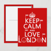 Behalt Calm und Liebe London Postkarte (Vorne/Hinten)