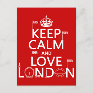 Behalt Calm und Liebe London Postkarte