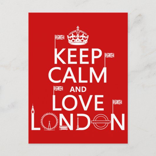 Behalt Calm und Liebe London Postkarte (Vorderseite)