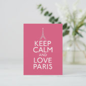 Behalt Calm und Liebe Paris Postkarte (Stehend Vorderseite)