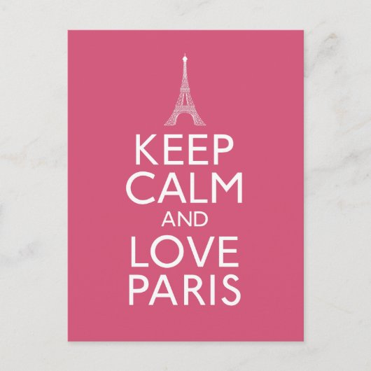 Behalt Calm und Liebe Paris Postkarte (Vorderseite)