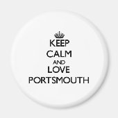 Behalt Calm und Liebe Portsmouth Magnet (Vorne)