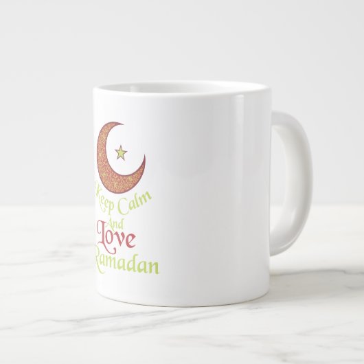 Behalt Calm und Liebe Ramadan Jumbo-Tasse (Vorderseite Rechts)