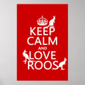 Behalt Calm und Liebe Roos (Kangaroos) Poster (Vorne)